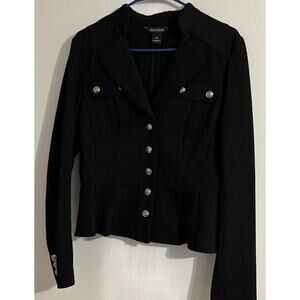 WHITE HOUSE BLACK MARKET Women’s Black Suit Jacket Top Sz 6 Fitted Long …